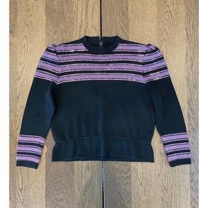 Vtg ‘83 Rare St John For Saks Fifth Avenue Purple Sequin Sweater Women’s 12